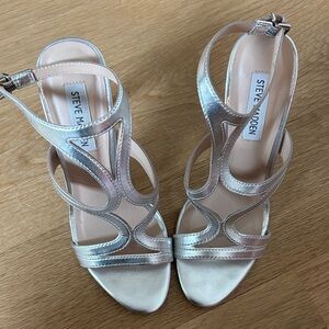 Steve Madden Metallic Silver Heels